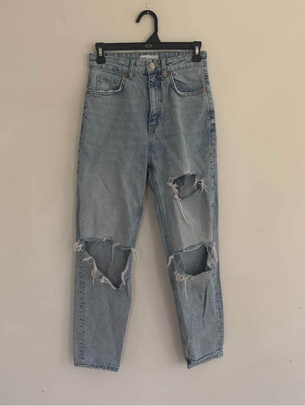 ZARA Distressed High Rise Mom Jeans Size 2 - Picture 11 of 11